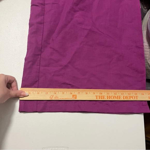 Anthropologie Linen Smocked High Rise Wide Leg Pants Purple LP Large Petite J - Picture 8 of 11